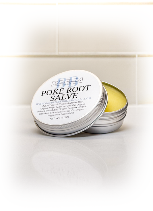 Wildcrafted Poke Root Salve - Great for Lymphatic Drainage, Dark Circles, Cycstic Acne + More!