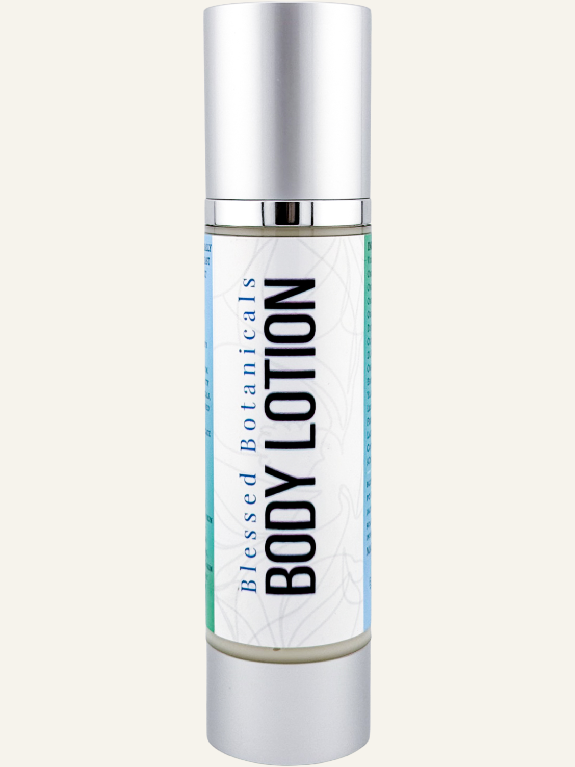 Blessed Botanicals body lotion herbal moisturizer for soft hydrated skin in pump bottle