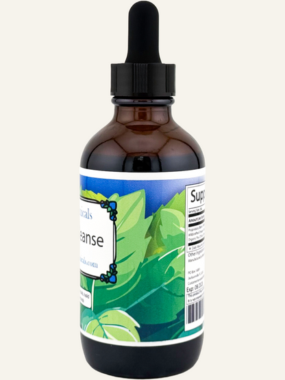 Blessed Botanicals Candida Cleanse herbal extract dropper side view for gut balance support